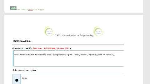 CS201 GRAND QUIZ 💯 correct solved file  by SONU ILYAS MUGHAL in description