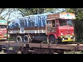 Trucks Unloading From RORO Train at Surathkal : Konkan Railways