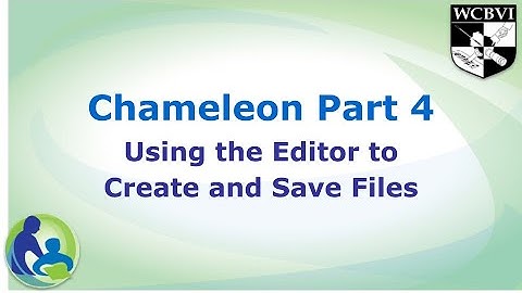 Chameleon Part 4: Create, Save, and Perform Basic Editing in the Editor Application