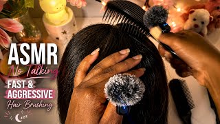 ASMR No Talking | Fast & Aggressive Hair Brushing 💇🏽♀️ Intense Hair Sounds for Sleep