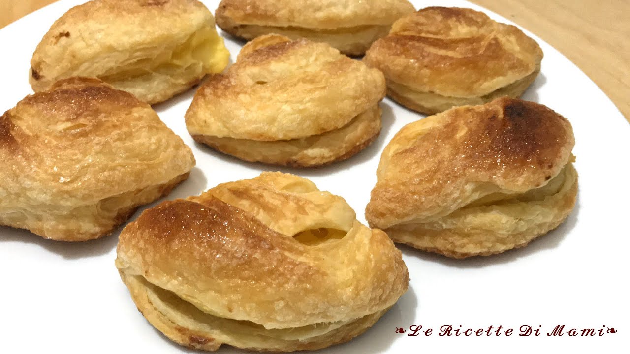 CONCHIGLIE SARDE SFOGLIATE ALLA CREMA PASTICCERA FATTE IN CASA - SFOGLIATINE DA COLAZIONE Ricetta