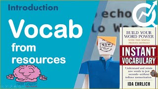 Learn Vocabulary from Resources || Instant Vocabulary #intro