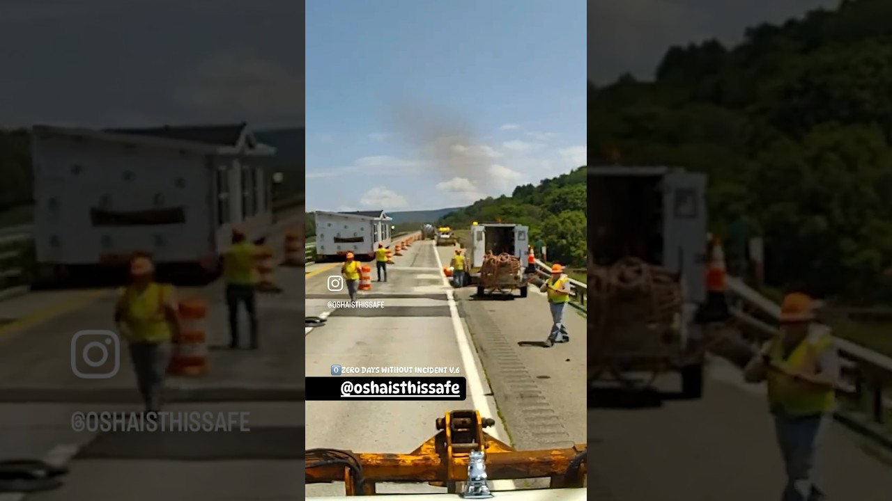 🚧WORK ZONE INCIDENT: SLOW DOWN + PROPERLY SET UP TRAFFIC CONTROL