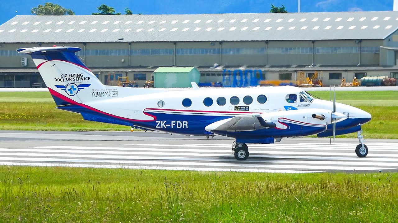 Stunning New Zealand Flying Doctor Service King Air Arrival and