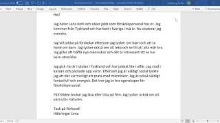 Personligt brev - enkelt exempel Personligt brev - enkelt exempel