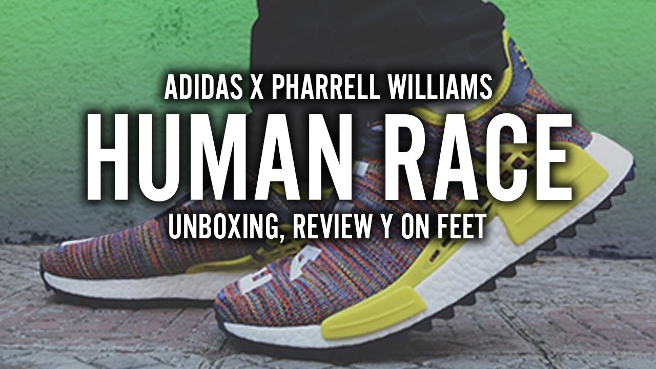 Adidas NMD Human Race Pharrell | Review en español + on feet | Caos en lanzamiento - YouTube