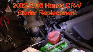 Starter Replacement 2002-2006 Honda CRV 2.4 liter Engine