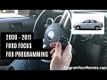 How To Program A Ford Focus Remote Key Fob 2008 - 2011