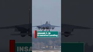 INSANE F-15 Crosswind Landing! 😳✈️ #shorts #F15 #FighterJet #Aviation