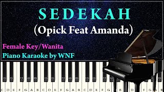 Opick Feat Amanda - Sedekah Piano Cover Karaoke Versi Wanita