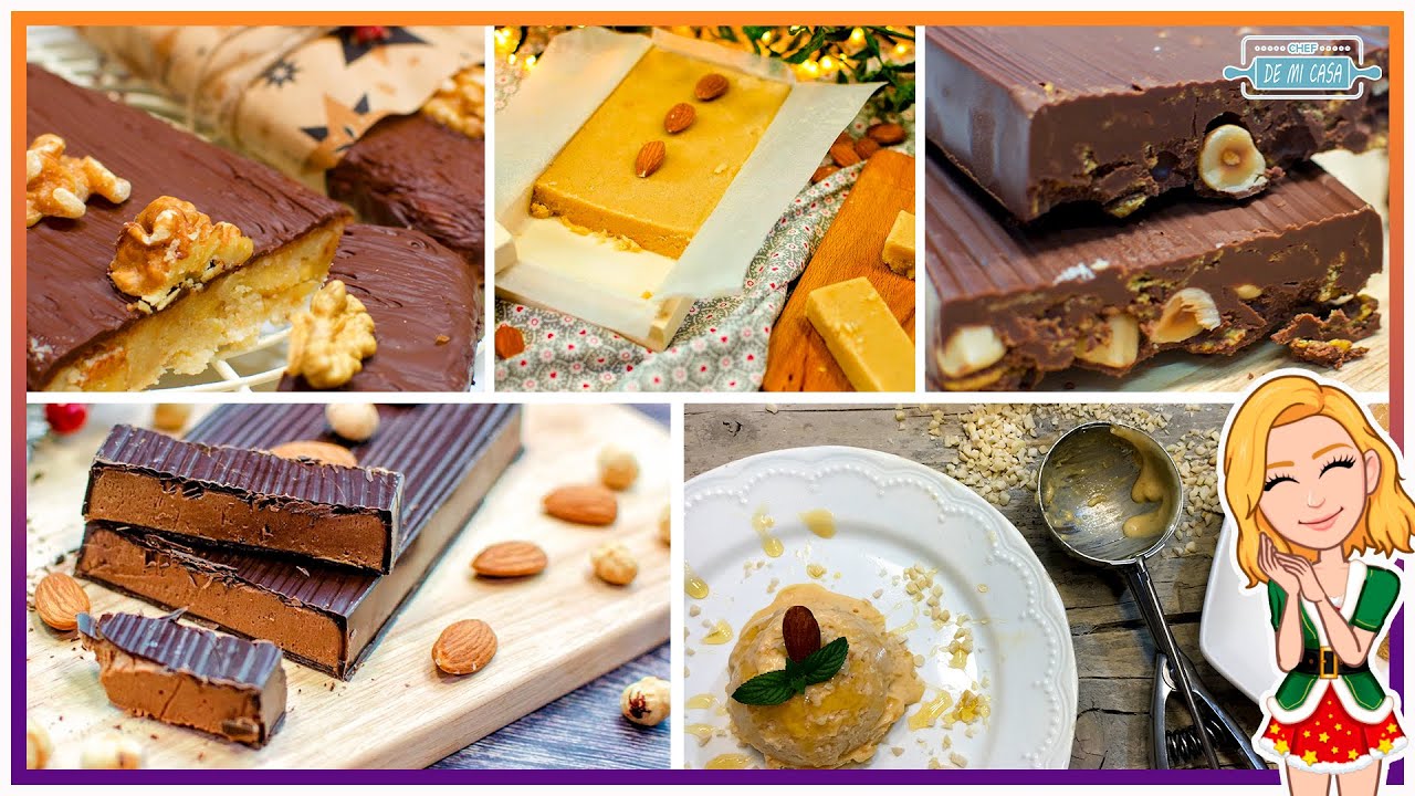 🎅 4 TURRONES INCREIBLES que Querrás Probar 😋 🎄 Cómo hacer TURRÓN CASERO para  Navidad 🎄