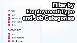 Filter by Employment Type and Job Categories