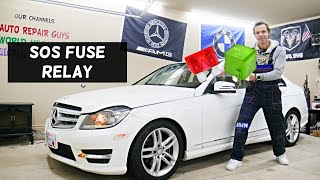 MERCEDES W204 SOS Emergency Call System Control Module  Fuse Relay Location Replacement C250 C300 C