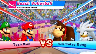 Mario & Luigi vs Donkey Kong & Peach Olympic Beach Volleyball Duel in Tokyo 2012  Can They Win ?