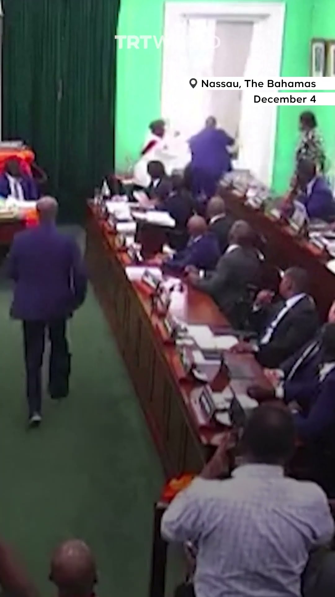 Chaos in Bahamas parliament as opposition MP hurls ceremonial mace out the window