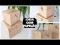 DIY: CAIXA ORGANIZADORA FEITA COM PAPELÃO | Viviane Magalhães