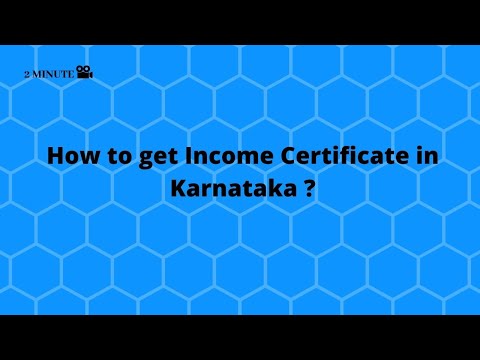 Come ottenere reddito Certificate in Karnataka?