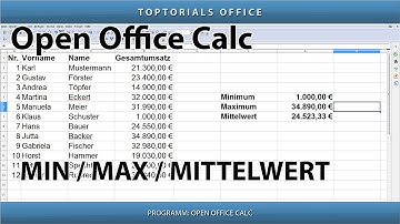 Min / Max / Mittelwert (Minimum und Maximum) ermitteln (OpenOffice Calc)