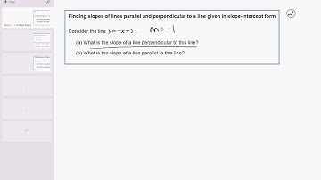 10 07 Finding slopes of lines parallel and perpendicular to a line given in slope-intercept form