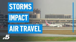 Storms trigger ground stop at DFW Airport as cold front moves in