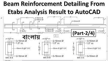 Full Building Detailing in AutoCad - Beam Detailing Using Etabs Analysis Result 2/4