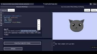 Freecodecamp Building a Cat STEP 72,73,74,75,76,77