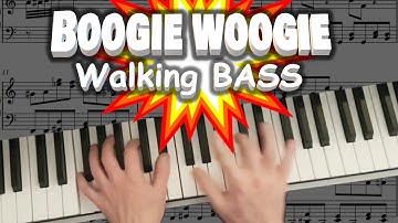 WOW! How To Play Boogie Woogie Piano Walking Bass Blues Riff ! Tutorial Music Lesson