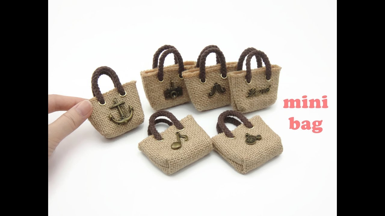 DIY Miniature Doll Mini Bag Tote Hemp Bag 