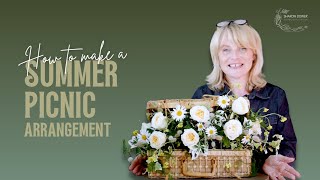 How to Create a Summer Flower Arrangement in a Picnic Hamper 🌼 Easy Step-by-step Guide with Ivy
