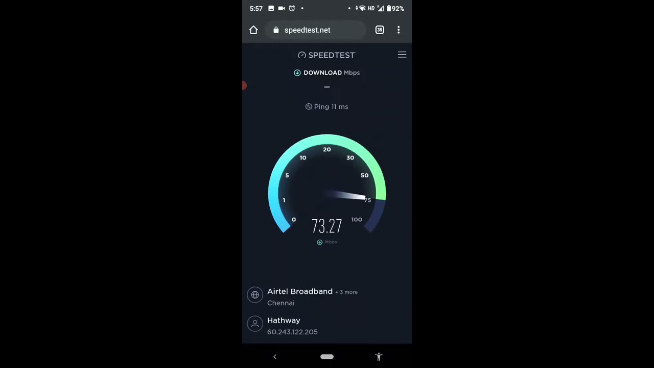 Airtel Broadband Xtream Speed Test @ Rs. 499