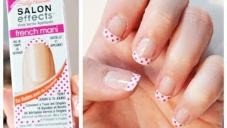 Tutorial &amp; Review - Sally Hansen Salon Effects French Mani (Polka Party)