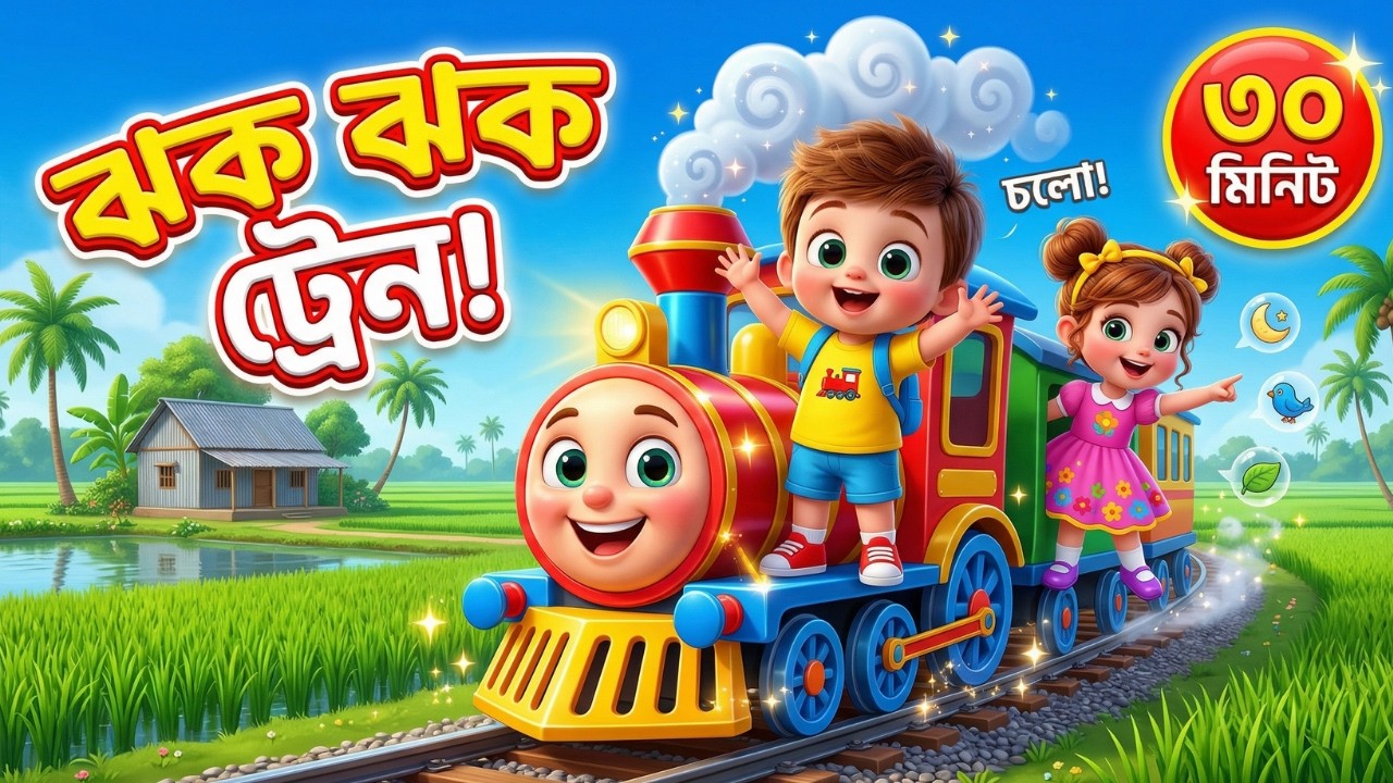 ঝক ঝক ঝক ট্রেন চলেছে 🚂 | 30 Min Nonstop Bangla Rhymes Collection | Kids Songs | TotoMelon Family