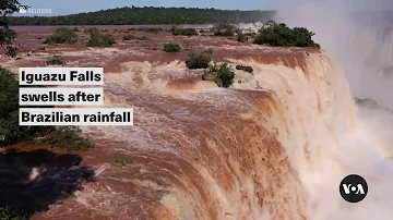 Iguazu falls swells after Brazilian rainfall | VOA News