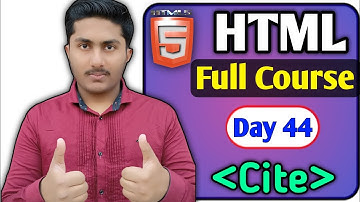 Cite tag In HTML 5 Tutorial In Hindi | cite tag Use in html