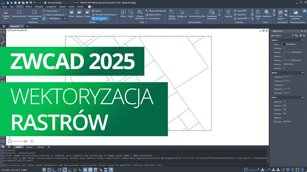 Wektoryzacja rastrów. Nowości w ZWCAD 2025