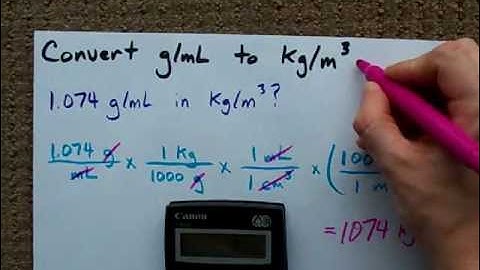 Convert g/mL into kg/m3 (units)