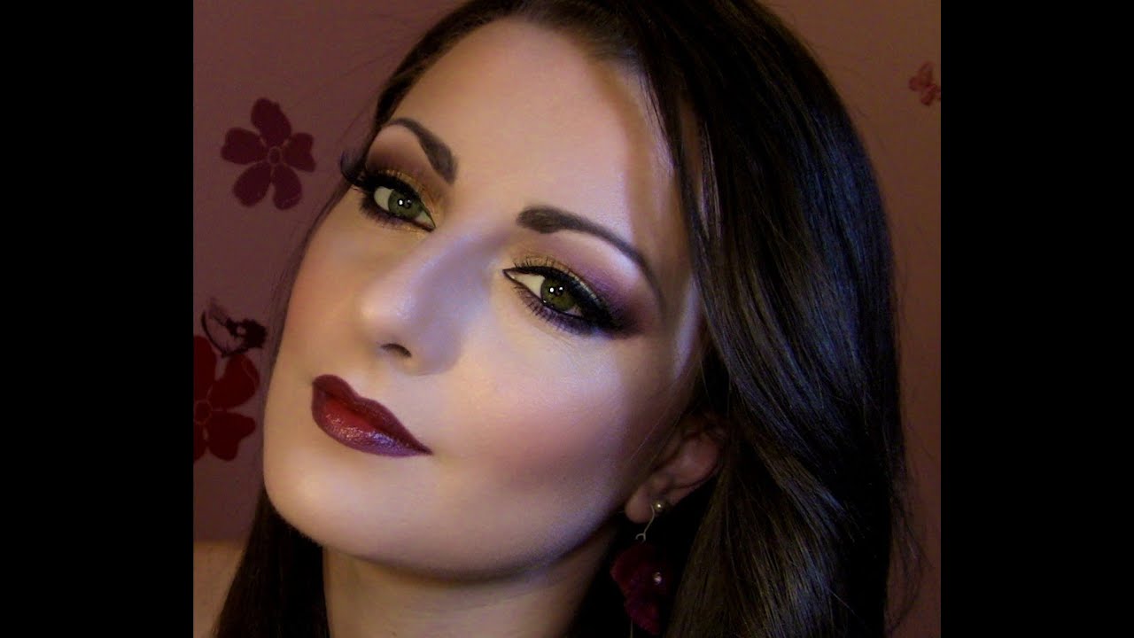 Fall 2012 Makeup Trend - Gold and Burgundy Lips - YouTube