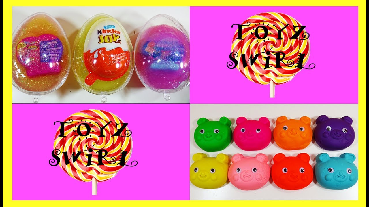 Kinder Joy Glitter Slime Surprise Egg Learning Shapes Play Doh