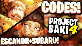 All NEW ESCANOR + SUBARU UPDATE CODES IN PROJECT BAKI 4! ROBLOX PROJECT BAKI 4 CODES