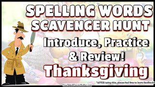 Spelling Words Scavenger Hunt - Thanksgiving Template | Fun & Engaging ELA Activity for Teachers!