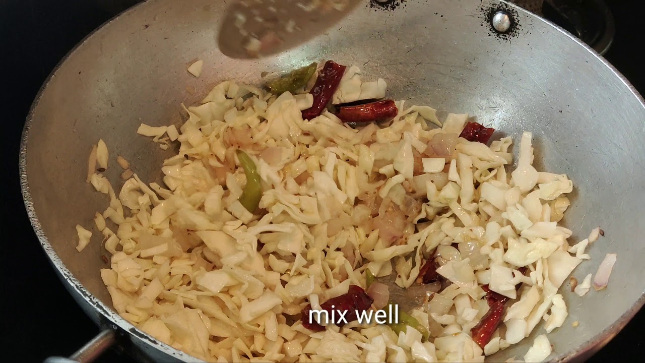 How to prepare cabbage, tomato curry in simple way in telugu english