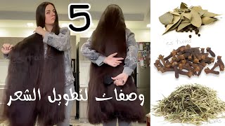 اقوي 5 وصفات للعناية بالشعر لتطويل الشعر| تطويل الشعر في اسبوع بدون كذب | تكثيف الشعر ومنع تساقطه ?