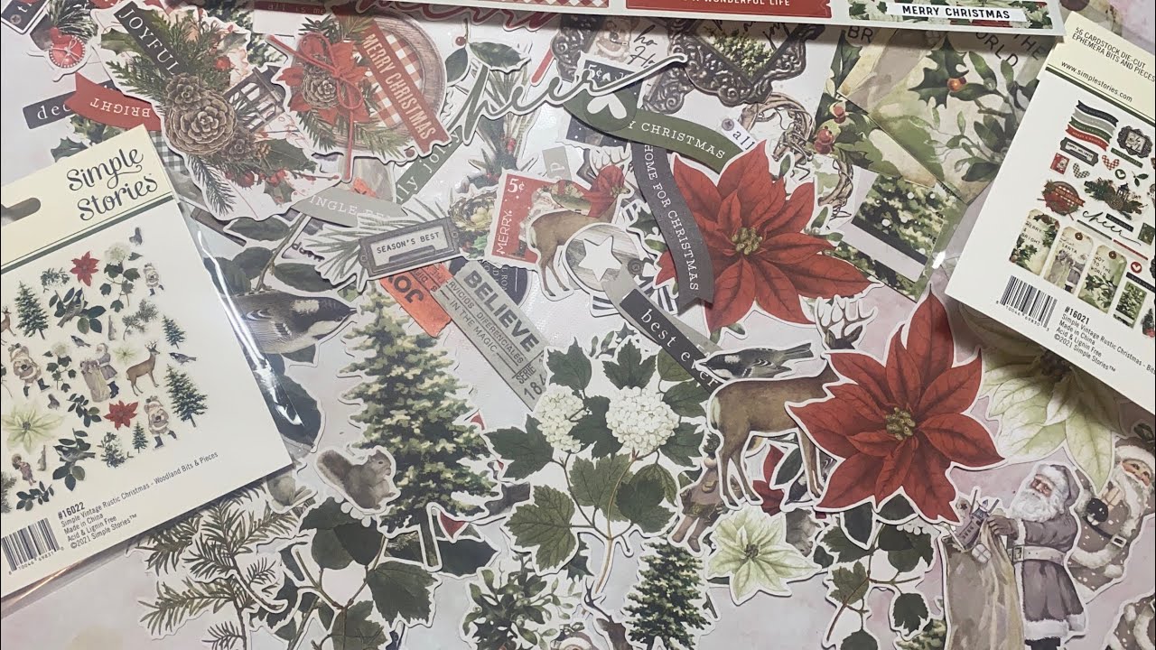 Simple stories / vintage rustic christmas / woodland bits