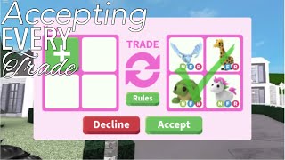 ACCEPTING EVERY TRADE IN ADOPT ME! (roblox)