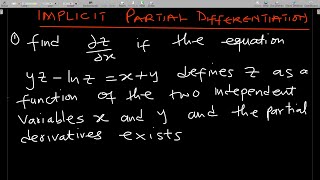 Implicit partial differentiation
