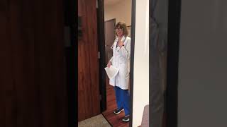 Person dresses up as the Grinch and scares co workers.