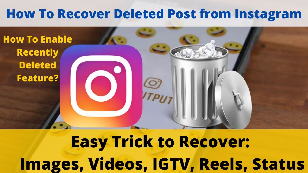 how to recover deleted photos on instagram| instagram delete post ...