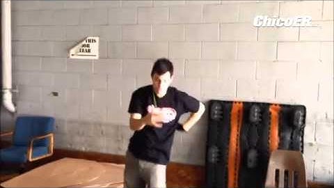 Zac Rubino shows off his signature move 