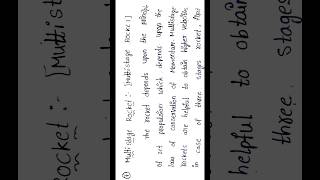 7. multistage Rocket #physics #degree #semester_2 #short_notes #unit_2
