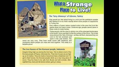 Anglisht. Kl.VIII. Tema. What a strange place to live.